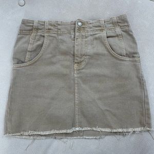 Free People Tan Mini Skirt